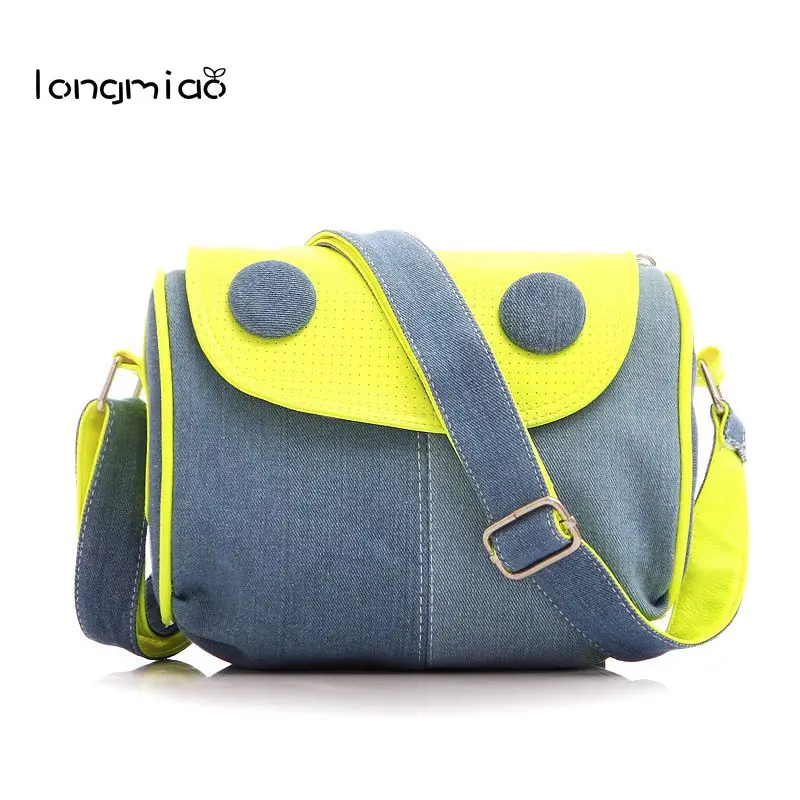 

longmiao Women Jeans Handbags 2017 Spring and Summer Fashion Handbag Women Sholder Messenger Bag for College Students School Bag