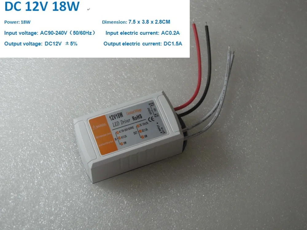 

18W Switching Power Supply 1.5A LED Driver Adapter 110V 220V AC to DC Lighting Transformers for LED Strip LED Module LED lamps