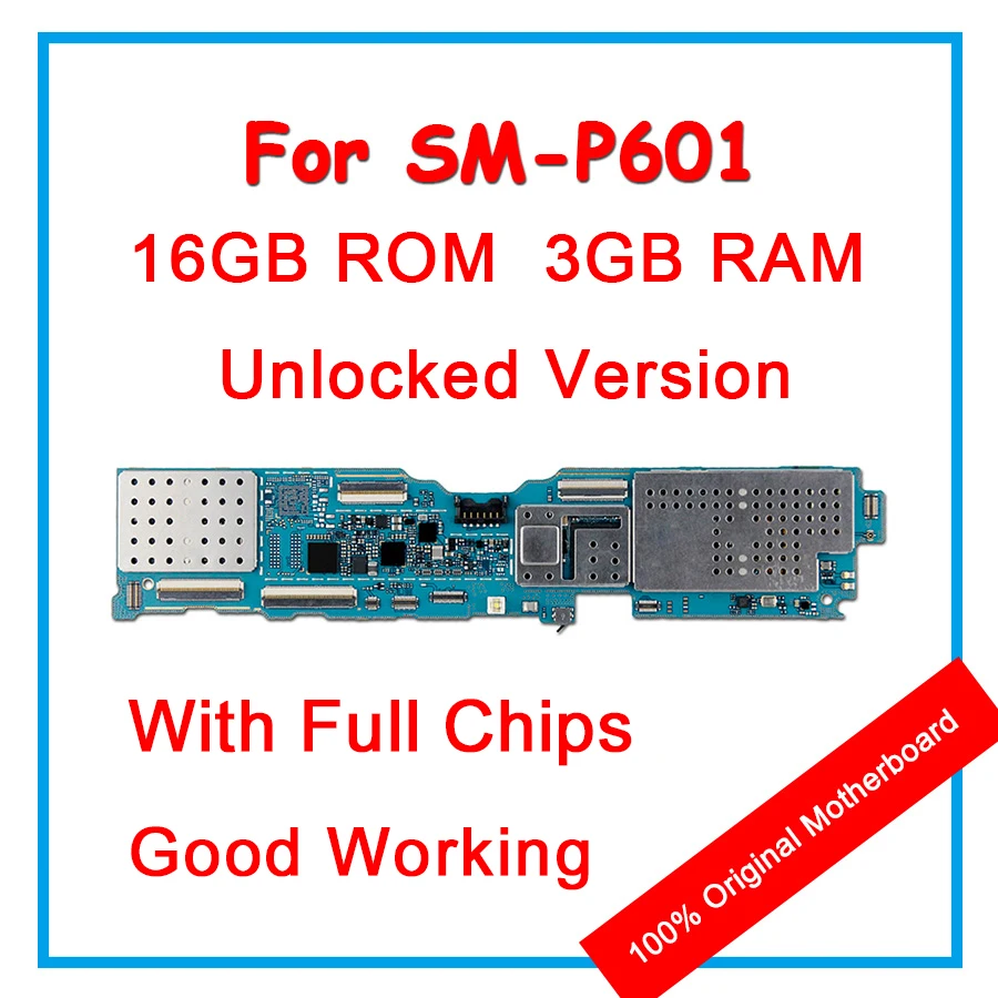

100% Original Motherboard For Samsung Galaxy Note 10.1 Edition P601 Unlocked Mainboard Android OS Logic Board With Chips Replace