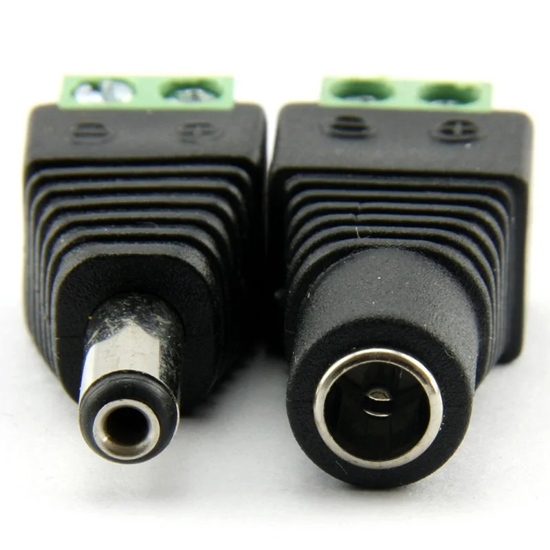 FEMALE POWER CONNECTOR ADAPTER FOR CCTV,LED LT 5.5 MM X 2.1 MM STRIP ! 20 PCS