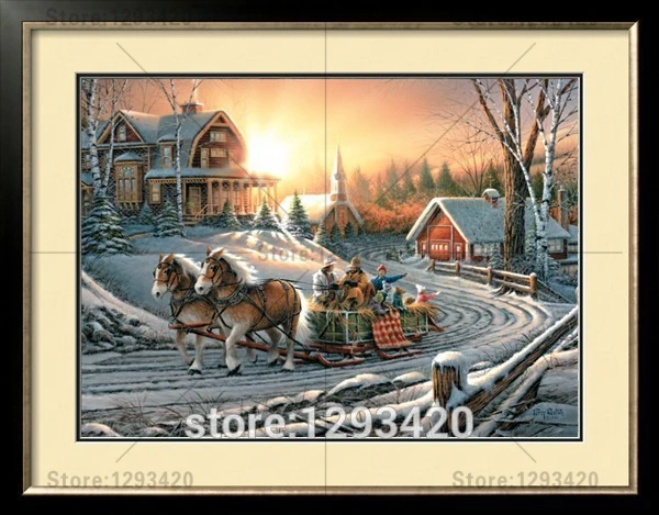 

Full Rhinestones painting crystal Home Decoration DIY 5D Diamond painting Snow house 5D cross stitch pattern diamond embroidery