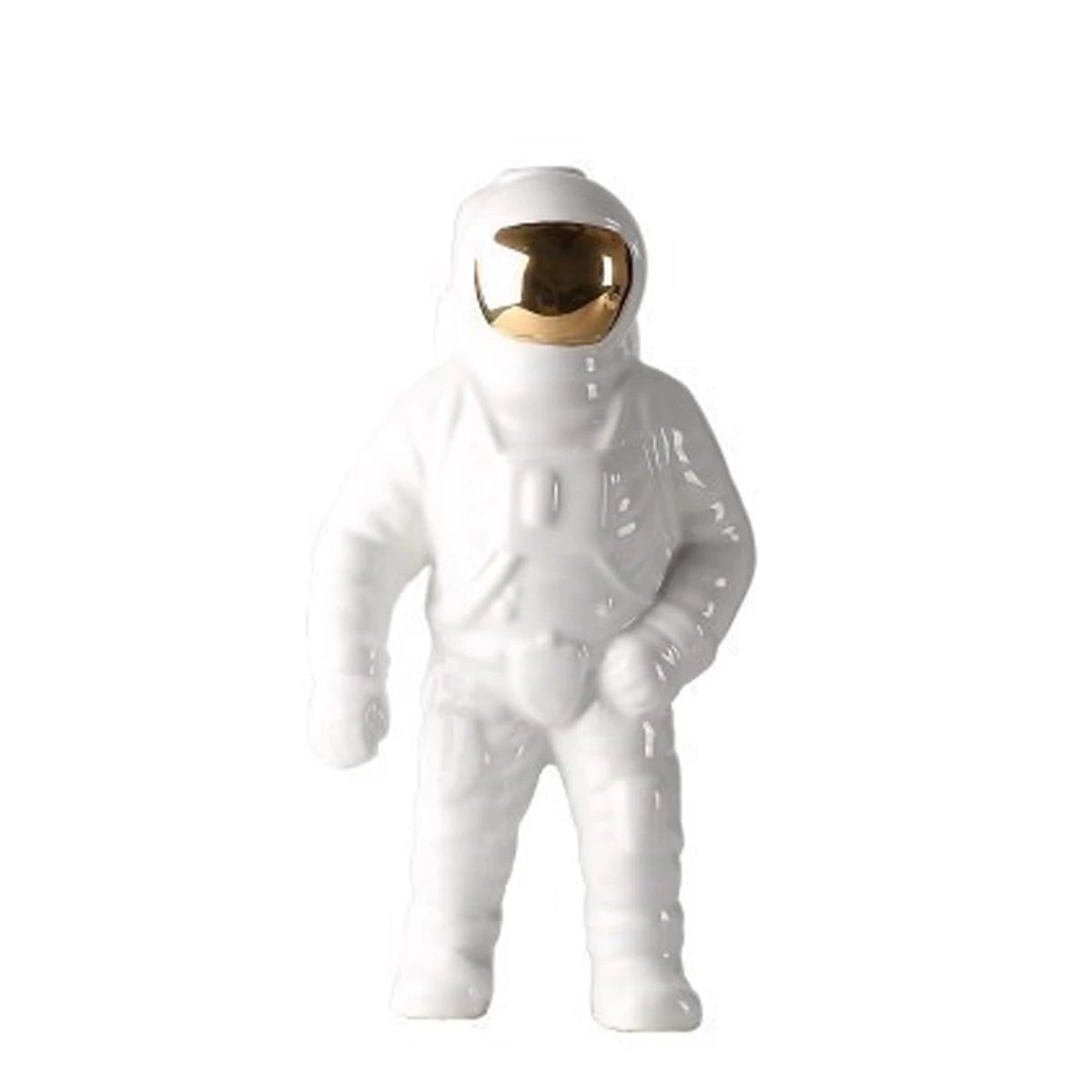Космическая фигурка человека астронавт модная ваза ракета летательный аппарат орнамент модель Керамическая материал космонавта статуя челнок стол Декор - Цвет: Белый