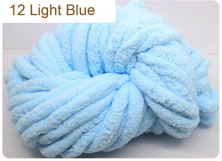 500 г, дешевая супер толстая пряжа для вязания объемная пряжа для ручная вязка крючком(250 г один шарик, 2 мяча - Цвет: 12 Light Blue