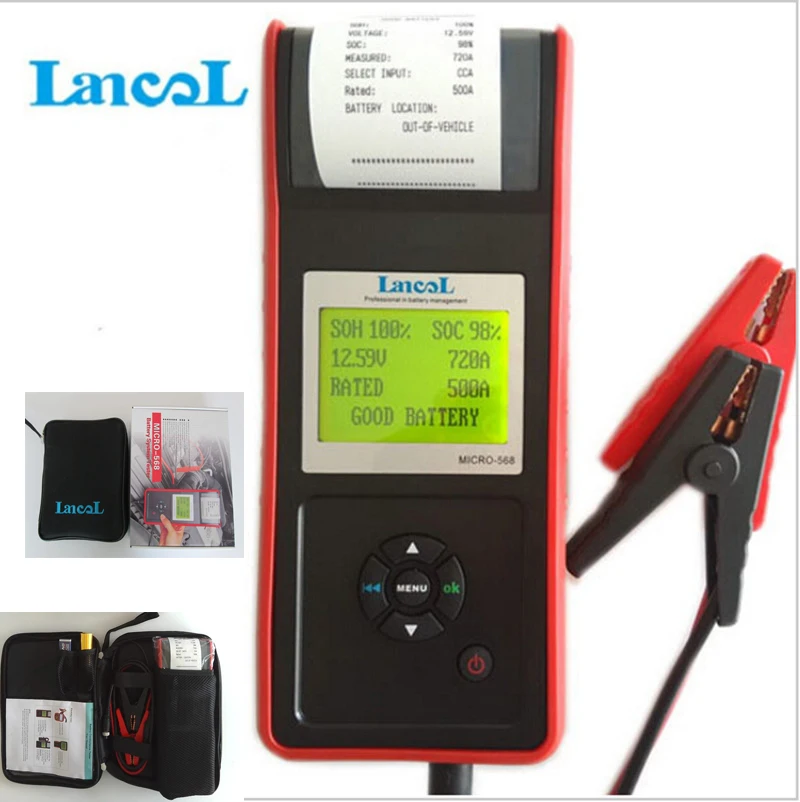 LANCOL MICRO-568 Car Battery Load Tester 2000CCA Battery Tester Analyzer With Printer Battery System Tester Diagnostic Tool LANCOL MICRO-568 Car Battery Load Tester 2000CCA Battery Tester Analyzer With Printer Battery System Tester Diagnostic Tool