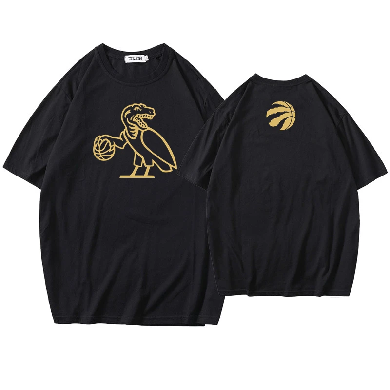 Toronto Raptors Gold Stamping Men's Summer Cotton T-Shirt Basketball Men Streetwear Harajuku Hip Hop Tshirt Top Tee Dropshipping