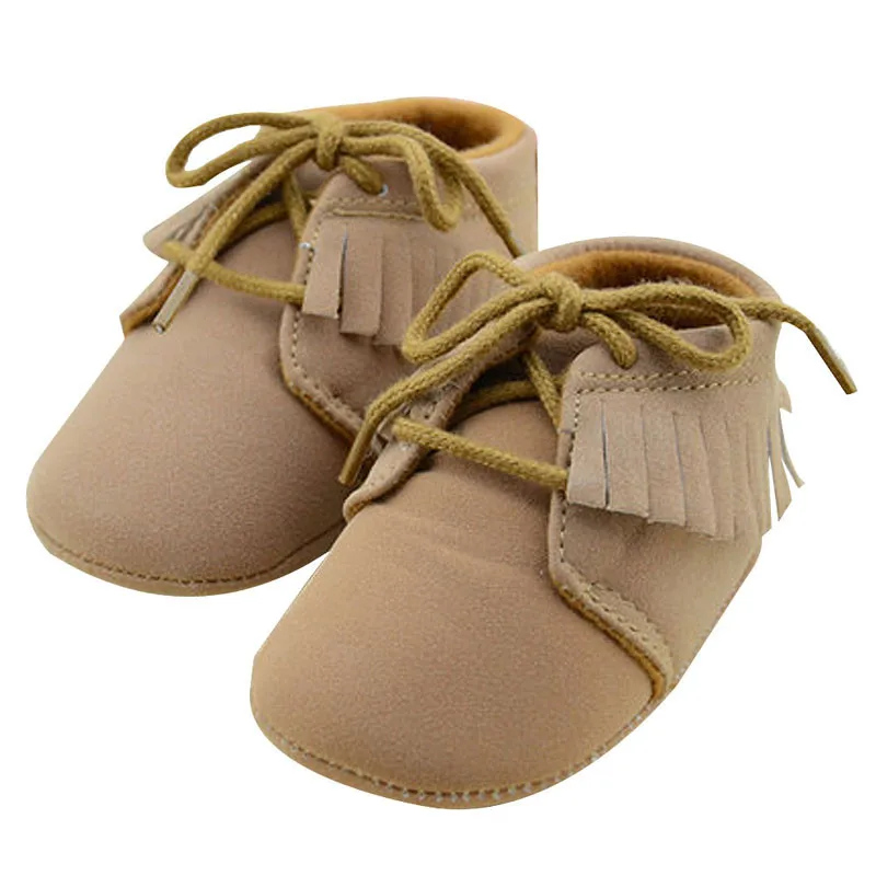 Мягкие коричневые Детские прогулочные туфли для детей ясельного возраста BW 11 см первая ходьба Prewalker нескользящая обувь Мокасины дети обувь для девочки 5,28