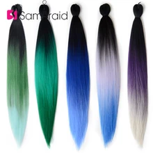 Sambraid легкие канекалон синтетические плетеные волосы для косы предварительно растянутые кроше с Омбре сплетенные волосы для наращивания 24 дюйма для черных женщин