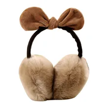 Женские наушники для девочек, милые меховые наушники с бантом, удобные мягкие уличные зимние наушники LBY2018