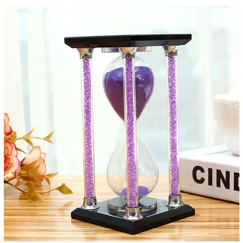 

15/30/60 Mins Crystal Diamonds Hourglass Square Shape Sand Clock Timer Xmas Gift Glass Sandglass Wedding Lady Gift Home Deaor