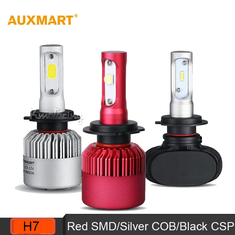 

Auxmart S1 S2 G9 H7 Car LED Headlight Bulbs Single Beam 6500K Fog Lamp for 12v 24v DRL COB CSP 8000LM SMD 9600LM Conversion Kit