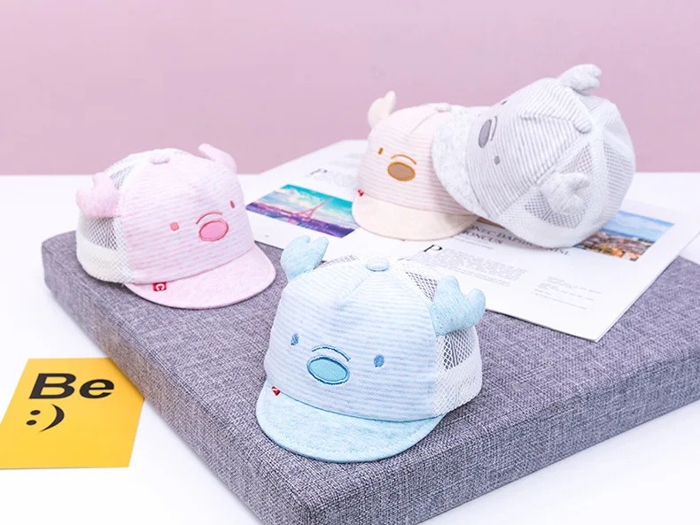

Spring Summer Cotton Infant Baby Hat Anchor Strip Boys Girls Baby Caps Newborn Kids Sun Caps 3-12M
