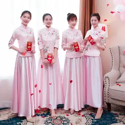 Винтаж невесты Cheongsam современный Традиционный китайский стиль свадебное платье Oriental женские Qipao Vestidos размеры S-XXL