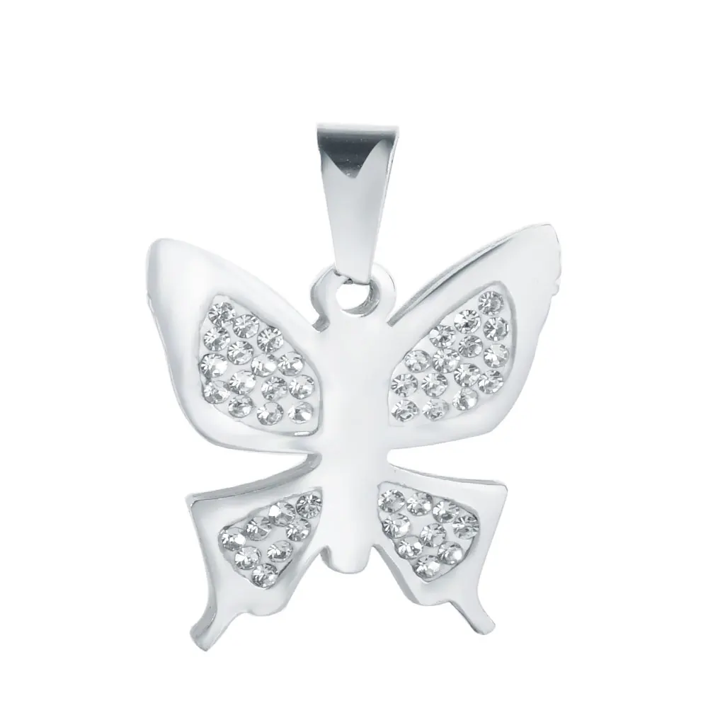 New Arrival Stainless Steel Fashion Jewelry Argil Crystal Butterfly