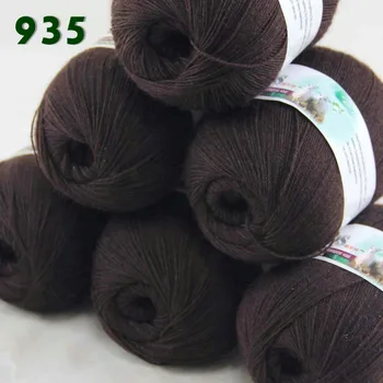 

Lot of 6 Skeins Fine Lace Soft Wool Acrylic Cashmere Yarn Knitting Brown 935