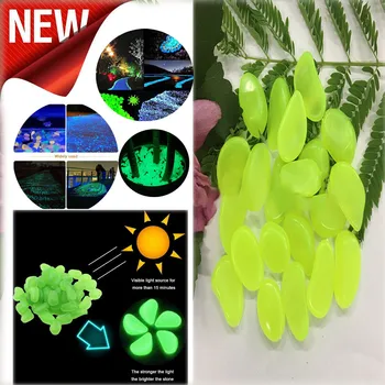 

100Pcs Glow Garden Pebbles Stones Luminous Pebbles for Outdoor Walkways Decor Aquarium Fish Tank Garden Decorative Stones