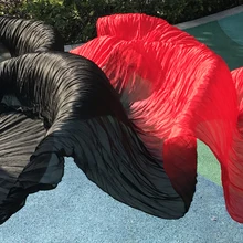 Populer 180x90 см tari perut ukuran pengemar kerudung, Багус мурни bahan sutra nyata hitam/merah краситель campuran оптом
