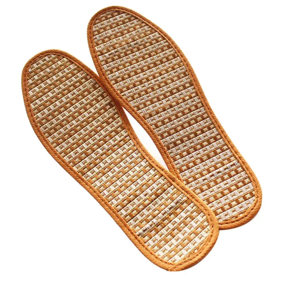 1 Pair Breathable Deodorant Anti-Bacterial Bamboo Charcoal linen Hand-Woven Shoe Pads Insoles for | Обувь