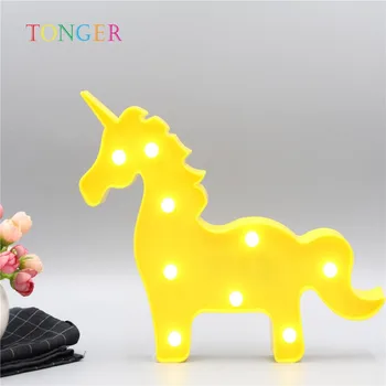 

TONGER LED night light battery LOVE decorative letters holiday rainbow cute fruit unicorn lamp table lamp atmosphere lamp