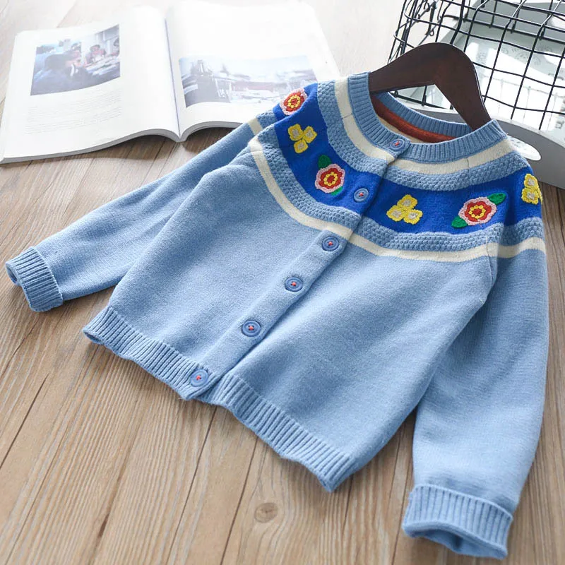 2018 Fall Girls New Children's Wear Flowers Embroidered