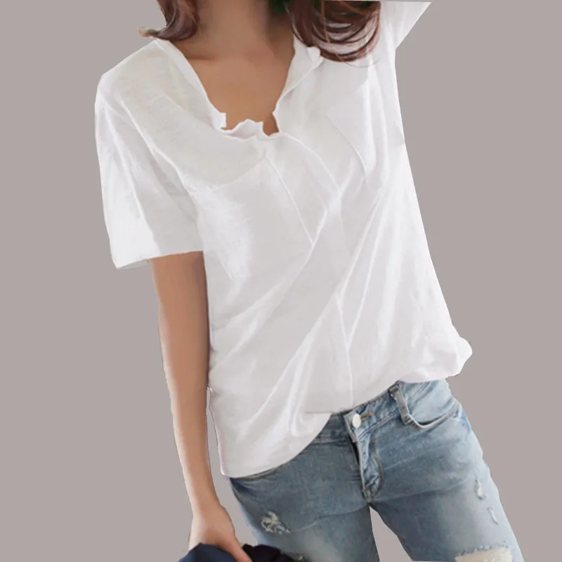 High Quality 2018 Summer T shirt Women Casual Lady Top Tees Bamboo