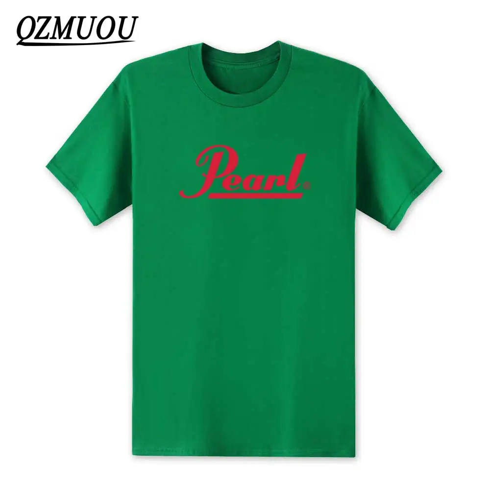 Модные брендовые мужские футболки с барабаном, летняя новая футболка с жемчугом, хлопковая Футболка с круглым вырезом и коротким рукавом, футболка с музыкальной тематикой, топы, футболки, размер XS-XXL - Цвет: Green3