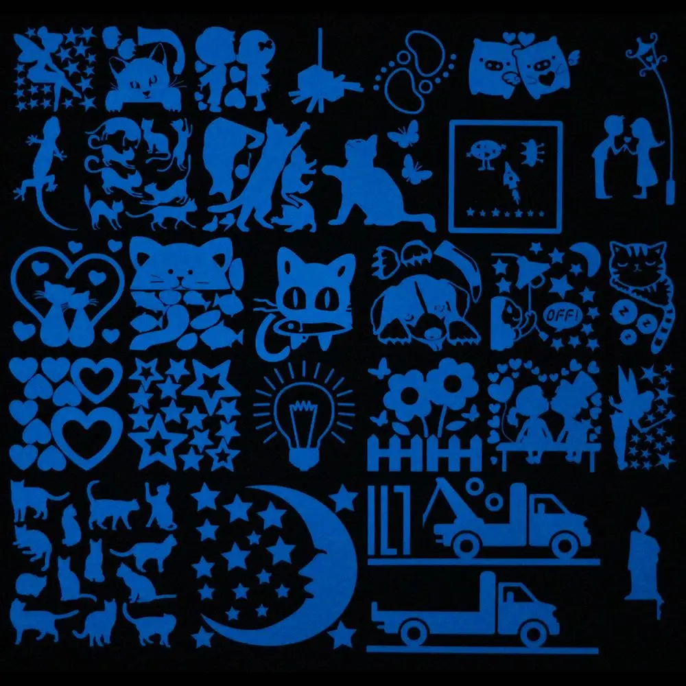 Glow In The Dark Wall Sticker Cartoon Luminous Stars Moon