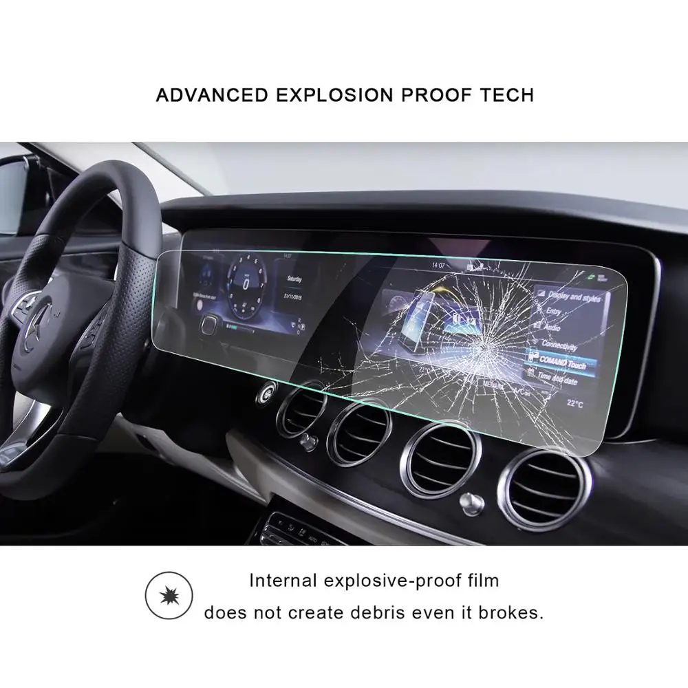 RUIYA 2 пачки защитная пленка на экран с высоким разрешением для Mercedes-Benz A-Class w177 10,25 дюймовый экран автомобильного навигатора, с уровнем твердости 9 H Защитная пленка для экрана из закаленного стекла