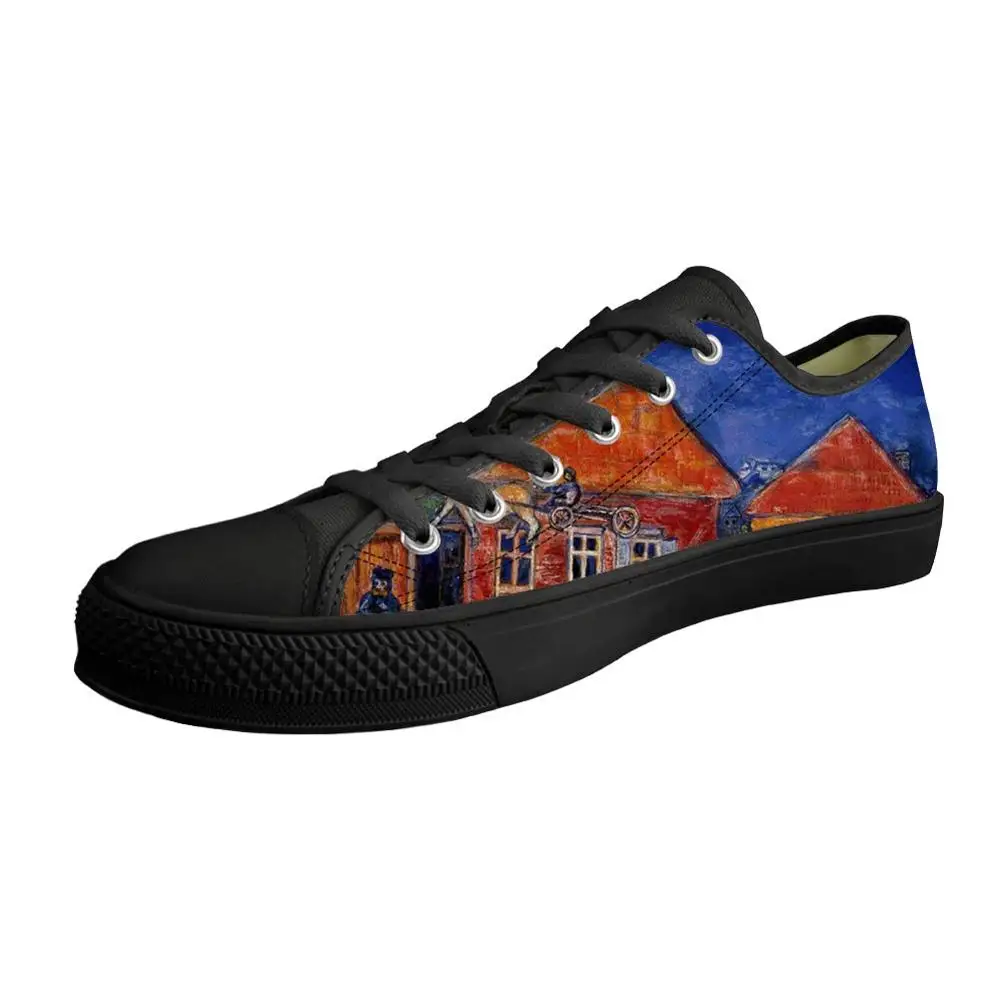

Simple Design Men Casual Outdoor Shoes Ballet Oil Painting Art Print Shoes Low top Black Canvas Vulcanized Outdoor Shoes