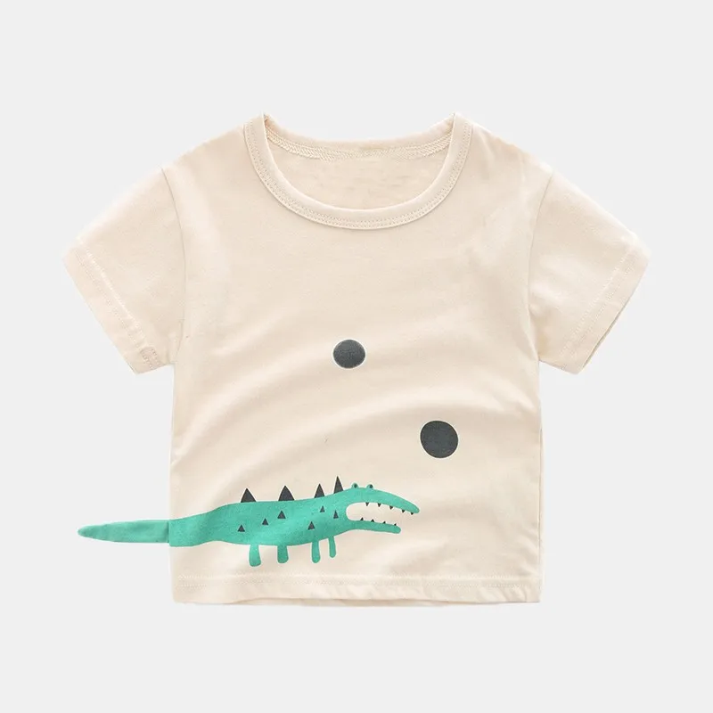 COOTELILI Cute Animal Dinosaur Girls Tops Kawaii Pattern Boys Clothes Summer Short Sleeve Boys T-Shirt Children's Cartoon Shirts (14)