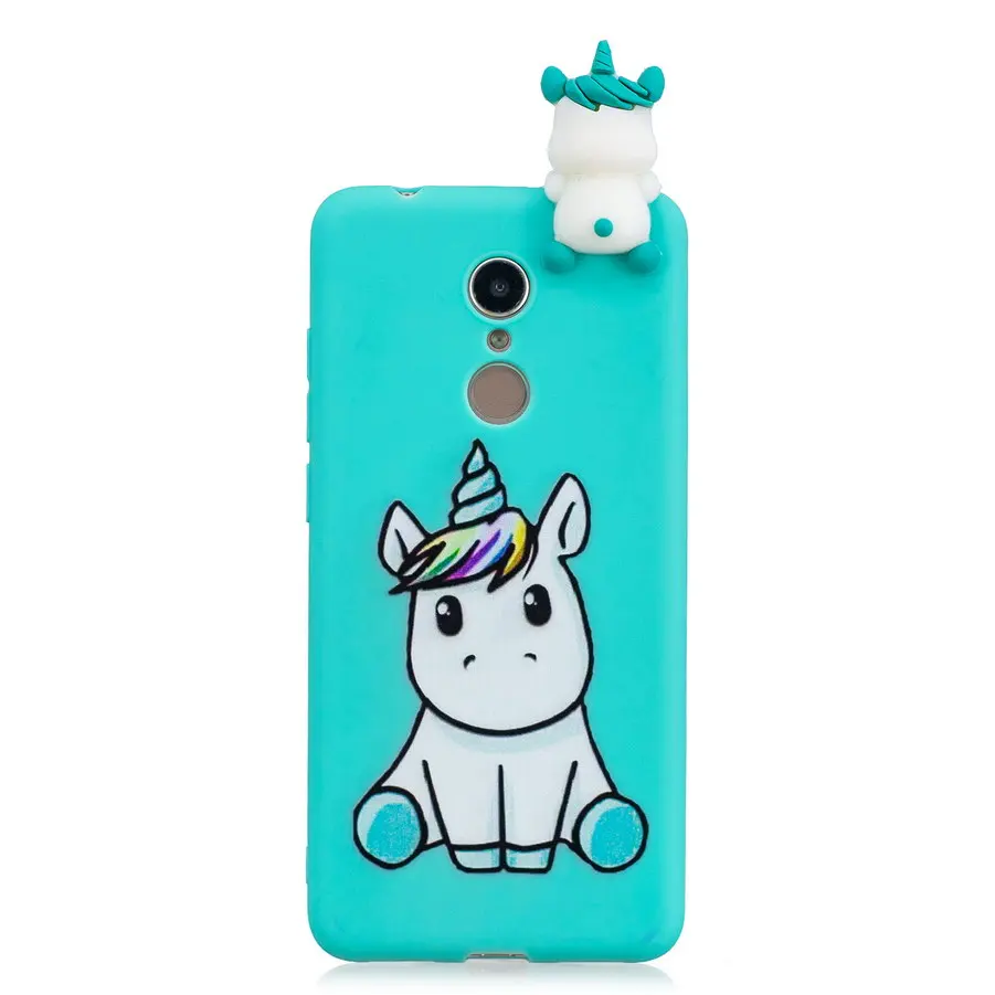 Силиконовый чехол для Xiaomi Redmi 5 мягкий 3D из ТПУ с рисунком единорога медведя кота