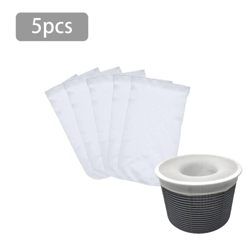 5/10/20pcs/set Filter storage pool skimmer socks nylon swimming pool filter socks for baskets and skimmers white Pool Supplies