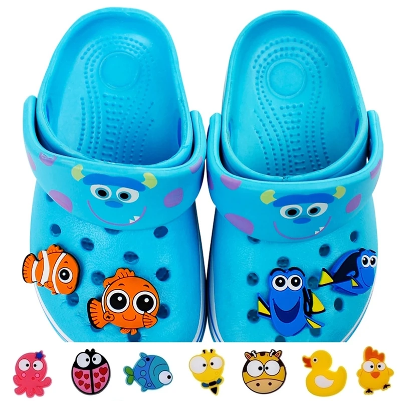 

1pc pvc cartoon ocean animals shoe charms shoe decoration hole button puppy, calf, ladybug animal shoe accessories T109-D