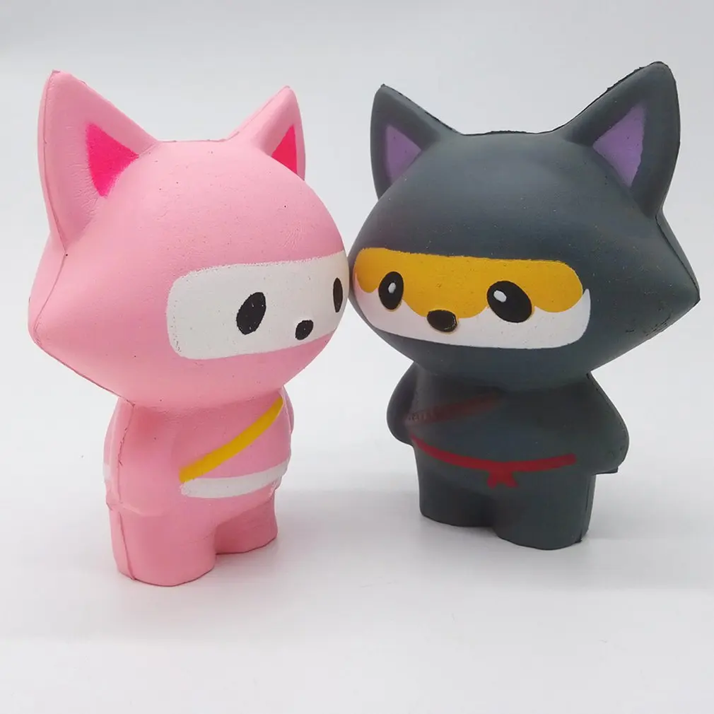 Животное Jumbo 13 см Kawaii Ninja Squishy панда/медведь/лиса хлеб мягкий замедлить рост Забавная детская игрушка сладкий Шарм мультфильм