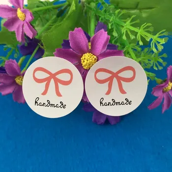

5000PCS/Lot circular Printed above"handmade"and butterfly Festival Sticker Labels Adhesive Stickers DIY For Box/gift/envelope