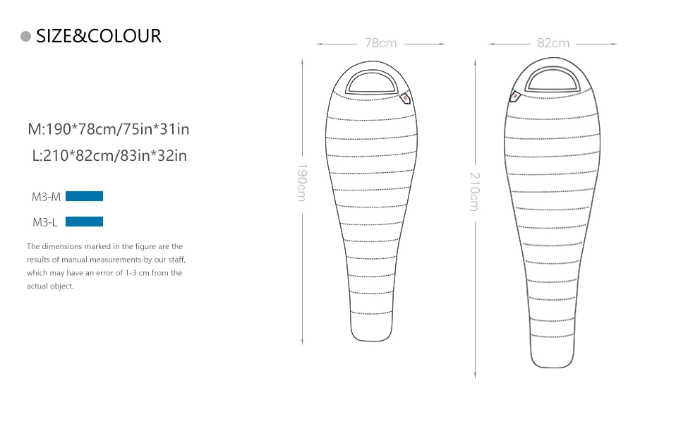 AEGISMAX M3 M 190 см x 78 см весна осень зима три сезона 800FP Белый гусь Открытый Кемпинг держать тепло спальный мешок