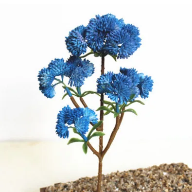 Синие Искусственные суккуленты, растения, Свадебный домашний цветок для украшения сада, композиции, аксессуары, бонсай, растения, искусственные растения
