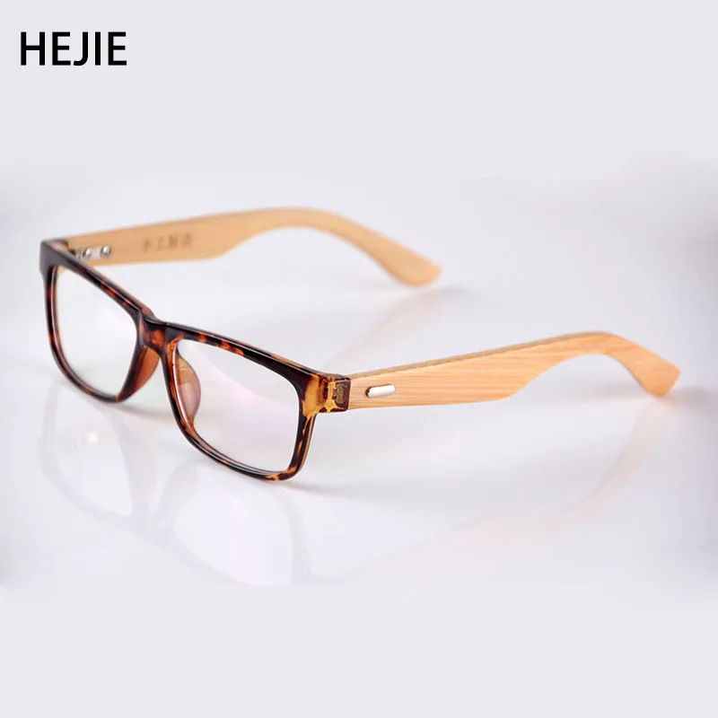 Fashion Men Women Acetate&Wood Eyeglasses Frames Hand Made Bamboo Legs