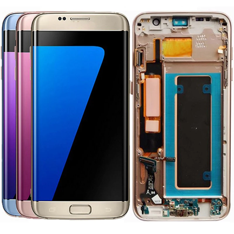 Оригинальный G935F ЖК дисплей для samsung Galaxy S7 Edge экран рамка Сенсорная панель