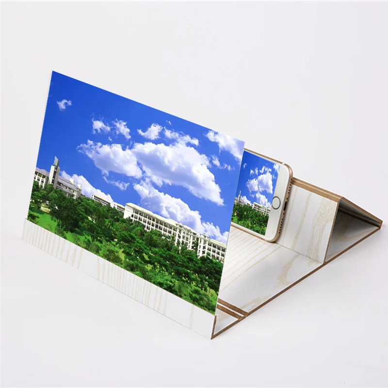 

Stereoscopic Amplifying 12 Inch Mobile Phone Video Screen Magnifier Amplifier Folding Enlarged Expander Desktop Wood Bracket