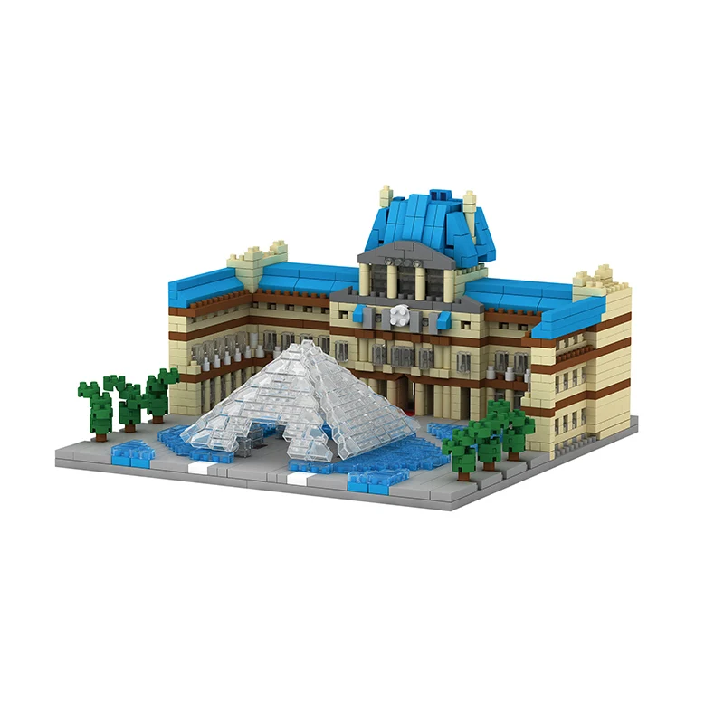 

1392pcs Building Block Le Louvre Museum Model Children Compatible Toy 3D Bricks Plastic 5mm Building Block Assembly Toys