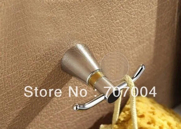 Free Shipping 2 Hooks Bathroom Coat Hat Towel Hanger Chrome Finished Unique new Brass Cheap | Обустройство дома