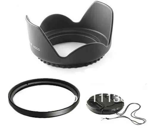 77mm 77 mm Flower Lens Hood +UV Filter +Lens Cap for Canon EOS 400D 550D 500D 600D 1100D Nikon D80 D50 D7000 D3100 DS DSLR | Электроника