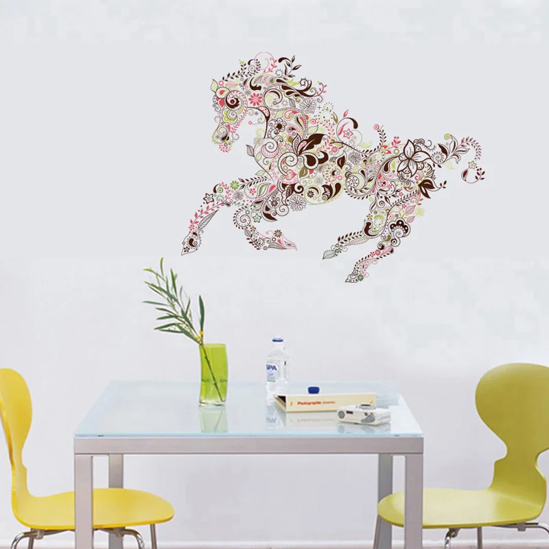 Modern Diy 44*58cm Vinyl Colorful Horse Wall Stickers Wall Decals