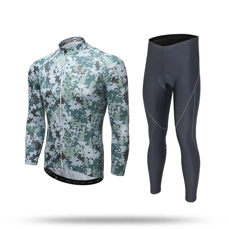 

New Men Camouflage Series Cycling Set Anti-sweat Jersey Pants with GEL Pad Bike Bicycle Jersey Trousers Suit Sportswear Ciclismo