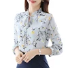 Blusas Women Tops Blouses Ladies Chiffon Long Sleeve Floral Shirt Women Slim Camisas Mujer Plus Size Chemise Femme White Black ► Photo 1/6