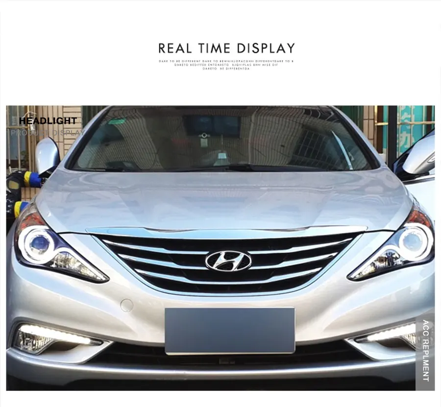 VLAND 2 шт. Головной фонарь для hyundai Sonata фары в сборе Биксеноновые линзы проектор светодиодный DRL Plug and play 2011