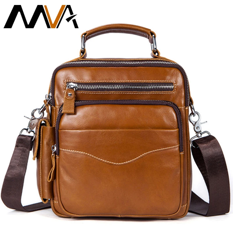 

MVA Bag Men's Shoulder Bag Crossbody Bag For Men Small Business Bag Male Men's Shoulder Genuine Leather Bag With Top-Handle 389
