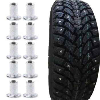 

QILEJVS 100 Pcs Car Bike Tire Studs Wheel Tyre Flat Spikes Snow Winter Universal 9-10-1mm