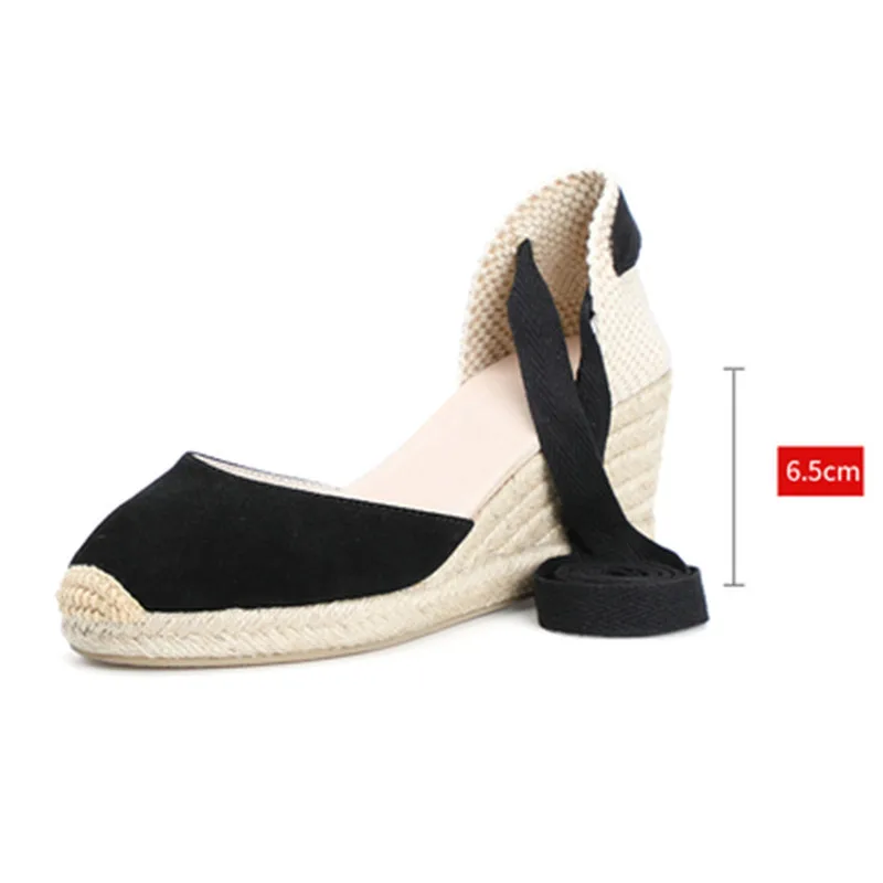 Bohemian Women Sandals Espadrilles Ankle Strap Straw Platform Wedges For Female Shoes Cow Suede Lady High Heels Sandal Big Size  (18)