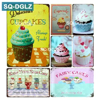 

[SQ-DGLZ] Delicious CUP CAKE Metal Sign Vintage Metal Plates Cafe Bar Pub Club Home Wall Decor Tin Signs Retro Plaque